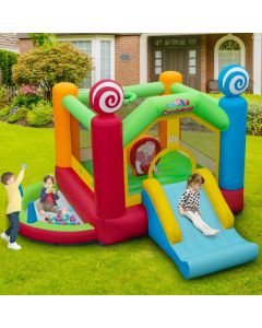 Inflatable Bounce Castle with Slide and 680W Blower