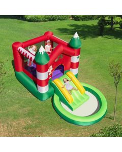 Inflatable Bounce House with Slide Trampoline and Round Ball Pit Pool