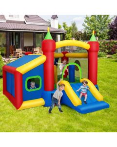 Inflatable Bounce House with 100 Ocean Balls and Basketball Hoop