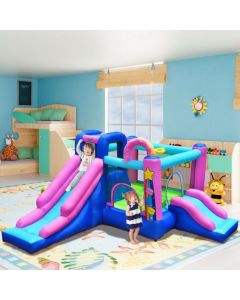 Inflatable Bounce House with Slides and Mesh Protection