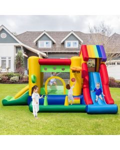 Inflatable Bouncy Castle with Dual Slides Climbing Wall and 680W Blower