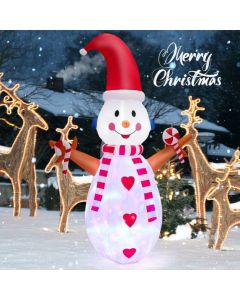 8 Feet Inflatable Christmas Snowman Decoration with Bright LED Lights