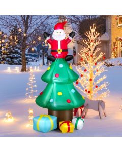 7 Feet Inflatable Christmas Tree with Santa Claus and LED Lights