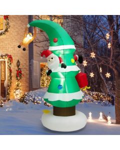 8 Feet Inflatable Christmas Tree and Santa Claus with LED Air Blower