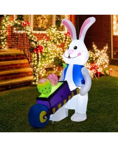 4 Feet Inflatable Easter Bunny with Pushing Cart
