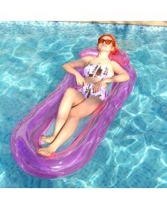 Inflatable Floating Water Hammock Pool Lounger Swimming Mattress Beach Recliner - Crystal Pink
