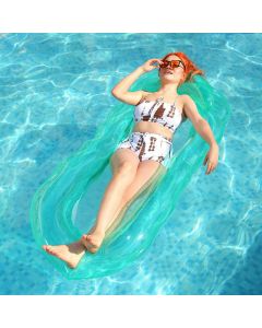 Inflatable Floating Water Hammock Pool Lounger Swimming Mattress Beach Recliner - Crystal Green