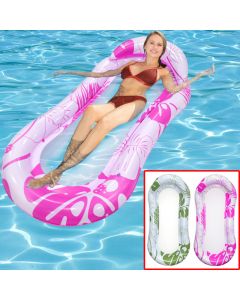 Inflatable Floating Water Hammock Pool Lounger Swimming Mattress Beach Recliner - Pink