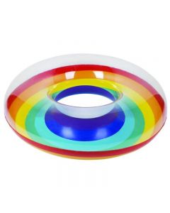 Inflatable Rainbow Swim Ring Rainbow Floats Inflatables Colorful Design Floating Ring 118cm Diameter