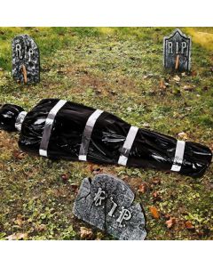 Scary Fake Corpse in Bag Dead Victim Halloween Outdoor Props Haunted House Decor