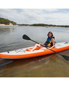 Inflatable Kayak with Adjustable Aluminum Oar for River Lake Sea Orange