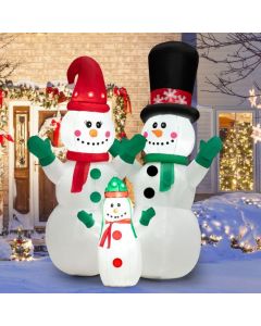 6 Feet Inflatable Snowman Family Christmas Decoration with LED Lights