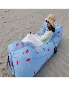 Inflatable Sofa Lounger Lazy Air Bed Sack for Camping Beach - Flamingo
