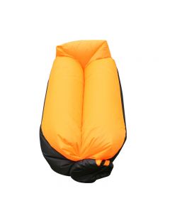 Inflatable Sofa Lounger Lazy Air Bed Sack for Camping Beach - Orange