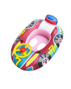 Mini Inflatable Car Swimming Ring Pool Float Seat Water Boat for Little Guys - Pink