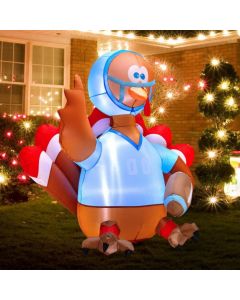 5 Feet Inflatable Thanksgiving Turkey Rugby Player with LED Lights