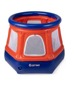 Mini Spring-free Inflatable Toddler Trampoline with Safety Enclosure Net and Weighted Water Bag