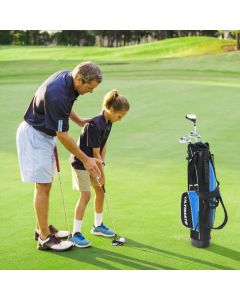 Junior Complete Golf Club Set with Golf Stand Bag Blue