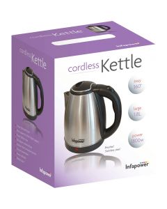 Brushed Stainless Steel Cordless Kettle 1800W 1.8L
