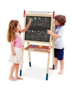 2 IN 1 Kids Art Easel Double Sided Chalk Board Tray