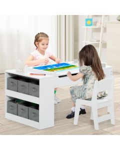 2-in-1 Kids Art Table Set with Chairs