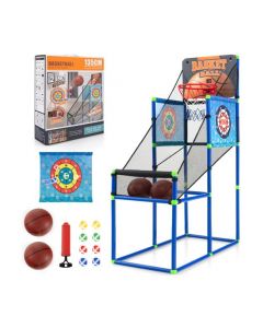 2-in-1 Kids Basketball Arcade Game with Electronic Scoreboard