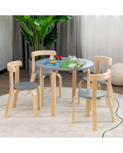 5 Pieces Kids Bentwood Curved Back Table and Chair Set