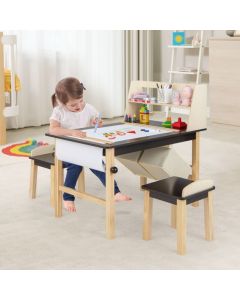 Kids Chairs Set with 2 Storage Bins and Paper Roll