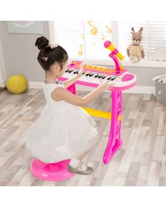 31-Key Kids Electronic Keyboard with Stool and Flashing Lights