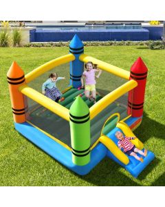 2-in-1 Kids Inflatable Bounce House with Large Jumping Area and Balls