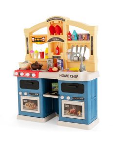 69 Pieces Kids Kitchen Playset Toy with Boiling and Vapor Effects