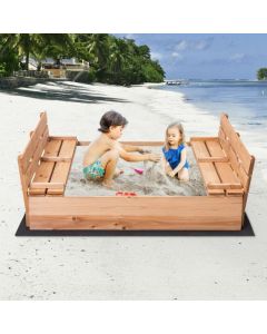 Outdoor Kids Sand Pit Ball Box with 2 Foldable Bench Seats