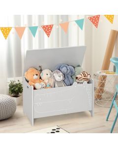 2-in-1 Kids Toy Box Storage Chest with Flip-up Lid and Safety Hinges