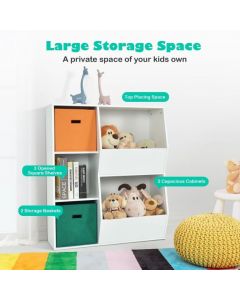 Modern Kids Toy Storage Cabinet with 2 Baskets
