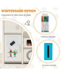 Kids Toy Storage Organizer with Magnetic Whiteboard Removable Sink & Faucet