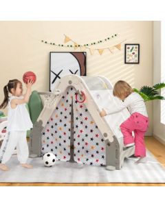Kids Triangle Climber with Tent Cover and White Board