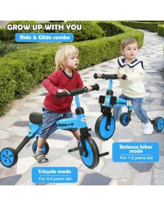 Kids Tricycle Bike with Removable Pedals and PU Seat