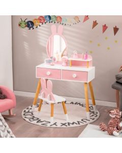 2-in-1 Kids Vanity Table with Detachable Mirror
