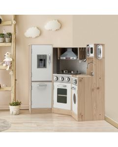 Kids Corner Wooden Kitchen Playset with Cookware Accessories