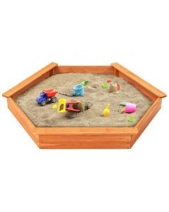 Kids Wooden Sandbox with Oxford Cover and Seat