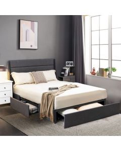 King Size Bed Frame with 3 Underbed Storage Drawers