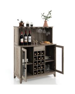 Kitchen Cabinet Sideboard Sideboard with 15 Removable Wine Rack