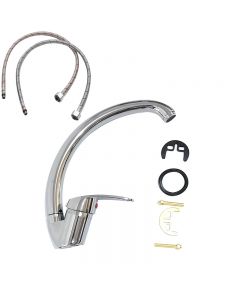 Kitchen Sink Mixer Tap Single Lever with Long Spout Monobloc Faucet