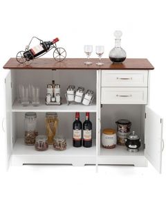 Modern Kitchen Sideboard Storage Cabinet with Adjustable Shelf and Drawers