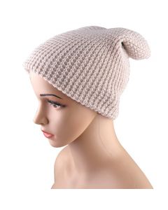 Unisex Warm Oversize Beanie Skull Cap Winter Slouchy Knitted Baggy Hat - Beige