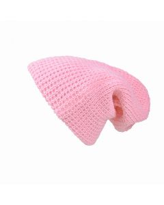 Unisex Warm Oversize Beanie Skull Cap Winter Slouchy Knitted Baggy Hat - Pink