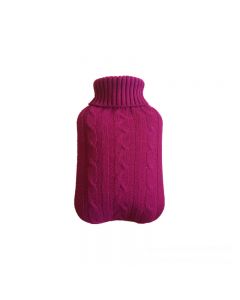Knitted Hot Water Bottle Cover 2000ml Body Warmer Hand Warmer COVER ONLY - Hot Pink