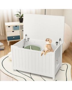 Large Wooden Cat Litter Box Top Opening Hidden Washroom Toilet