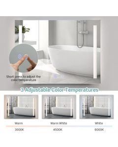 80x60cm LED Illuminated Bathroom Mirror