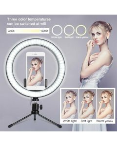 10 inch LED Ring Light Live Makeup Video Photo with Desk Tripod